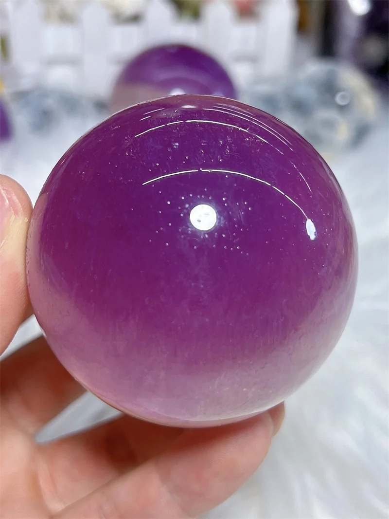

Natural Pink Purple Fluorite Sphere With Mica Rain Bow Free Form, Carving Reiki Healing Stone Home Decoration Exquisite Gift