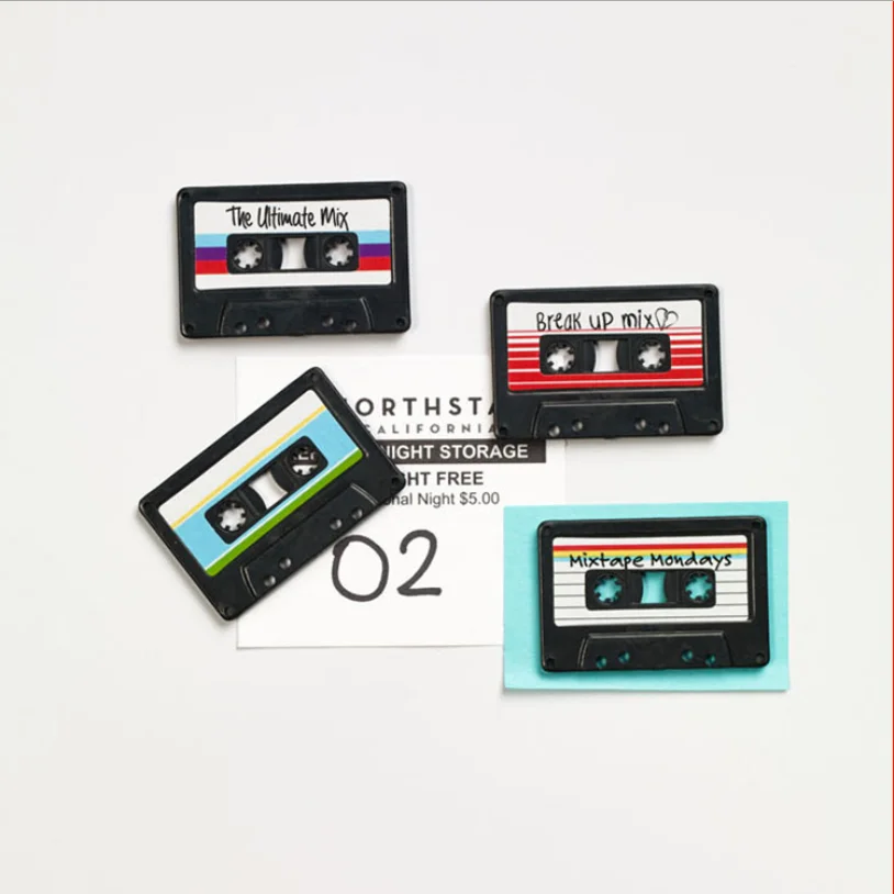 Nostalgic Cassette Record Fridge Magnet Cute Souvenir Gifts Home Decor Magnetic Sticker Toy 4Pcs/Set