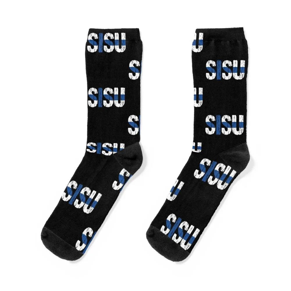 

Sisu Finnish Flag Distressed Socks christmass gift Men's Women Socks Men's