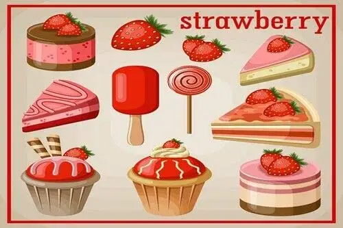 

nobrand Vintage Metal Sign Bakery Shop Strawberry Cookies Retro Tin Signs Decor 8x12 Inch