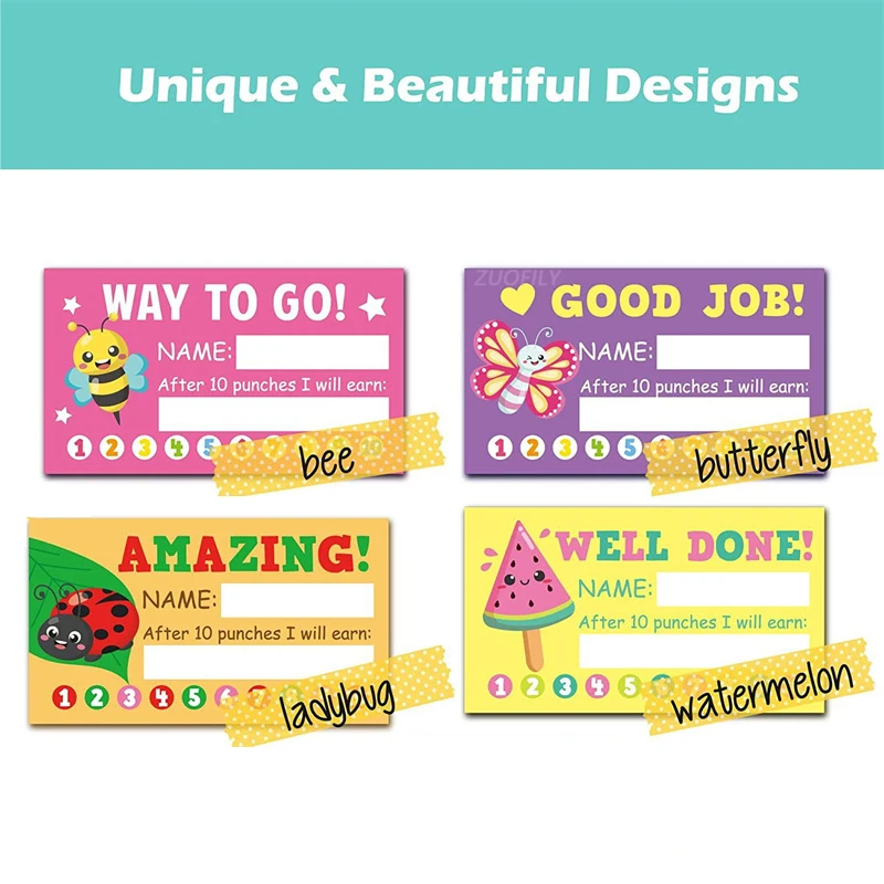 102 PCS Punch Cards Incentive Loyalty Reward Card