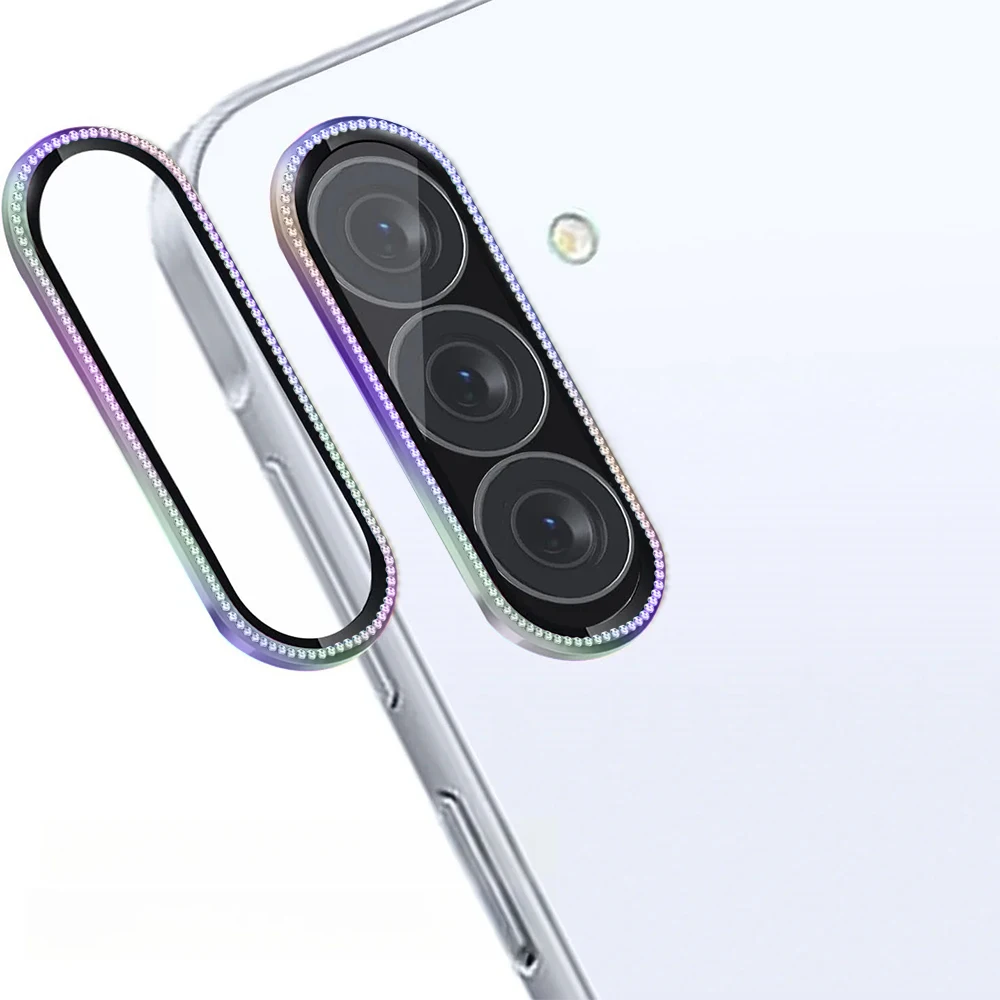 Diamond Camera Screen Protector with 9H Tempered Glass and Metal Lens Cap