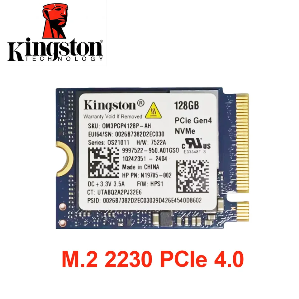 内蔵型SSD Kingston OM3PGP1024P-A0 1024GB SSD 2230 Kingston 1TB M.2 2230 PCIe Gen 4.0x4 NVMe SSD TLC NAND (R/W Speeds