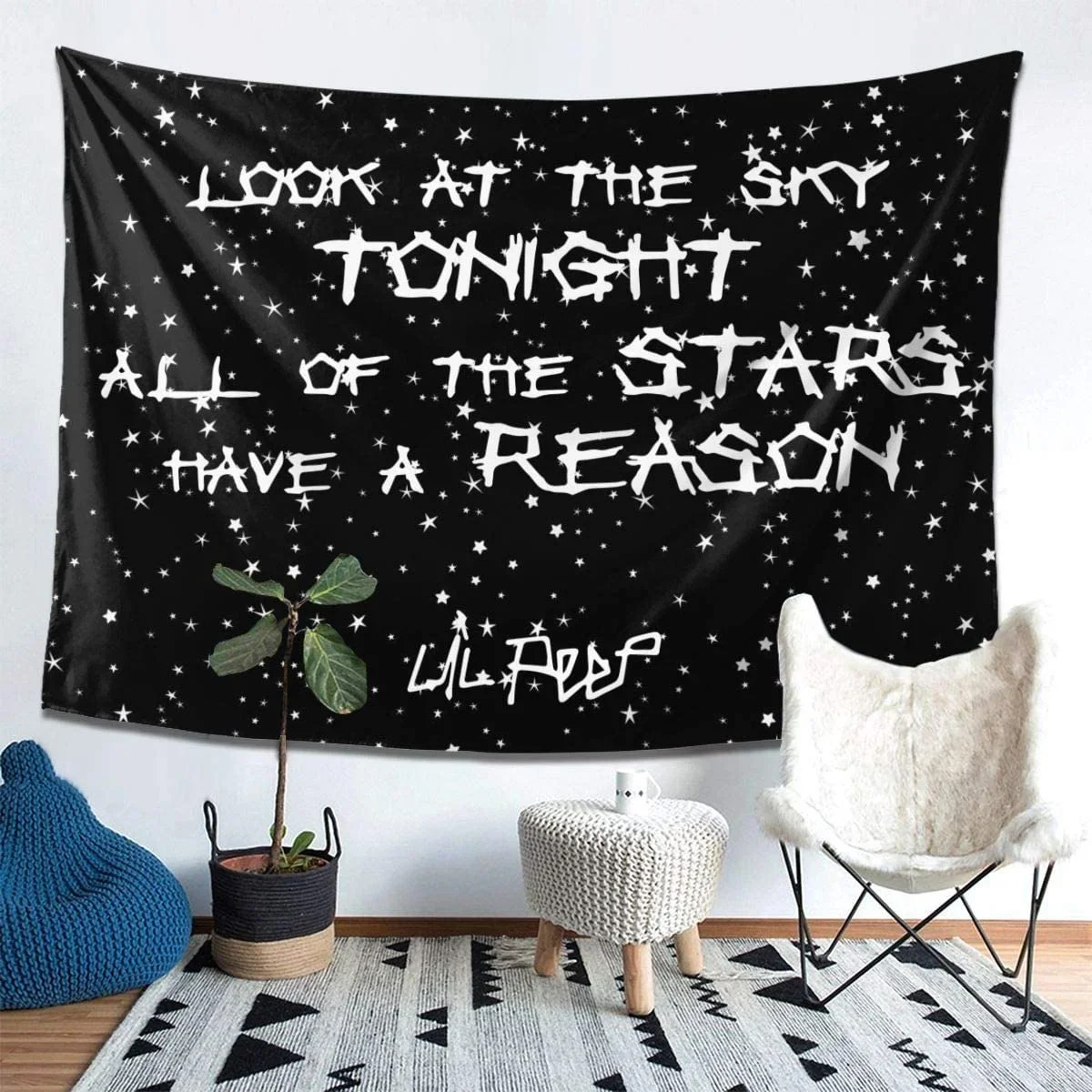 Wall Tapestry Lil Look At The Sky Peep Hippie Tapestry Wall Hanging for Living Room Bedroom Dorm Room Home Decor 150x130cm Tapiz tapestry decorations