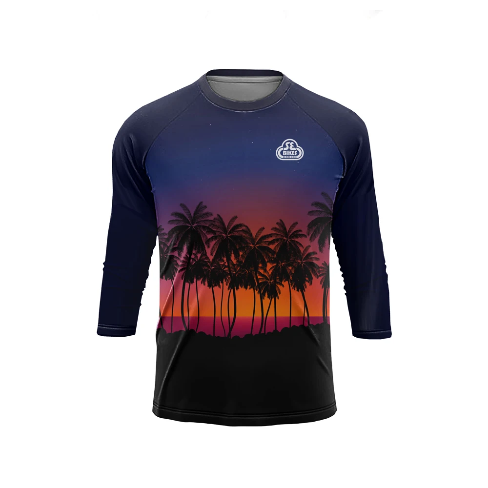 thumbnail image 1 of Sudadera de manga 3/4 para hombre, de MTB, de secado rápido, para verano, para ciclismo y motocicleta, ropa adecuada para carreras, 1 of 5