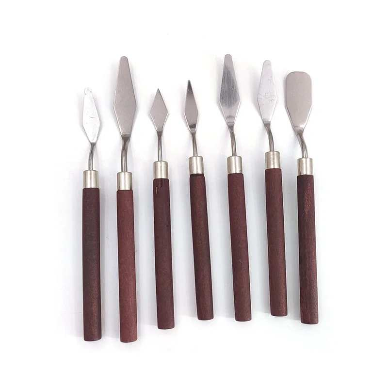 Oil Paint Knife Set - 7pcs Mini Palette  Baking Spatula for Cake Design and Clay Sculpting