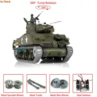 1/16 HENG LONG 7.0 Upgraded M4A3 Sherman RC Tank 3898 Barrel Recoil 360° Turret Metal Track Idler Wheels Army Toys TH17677-SMT4 1