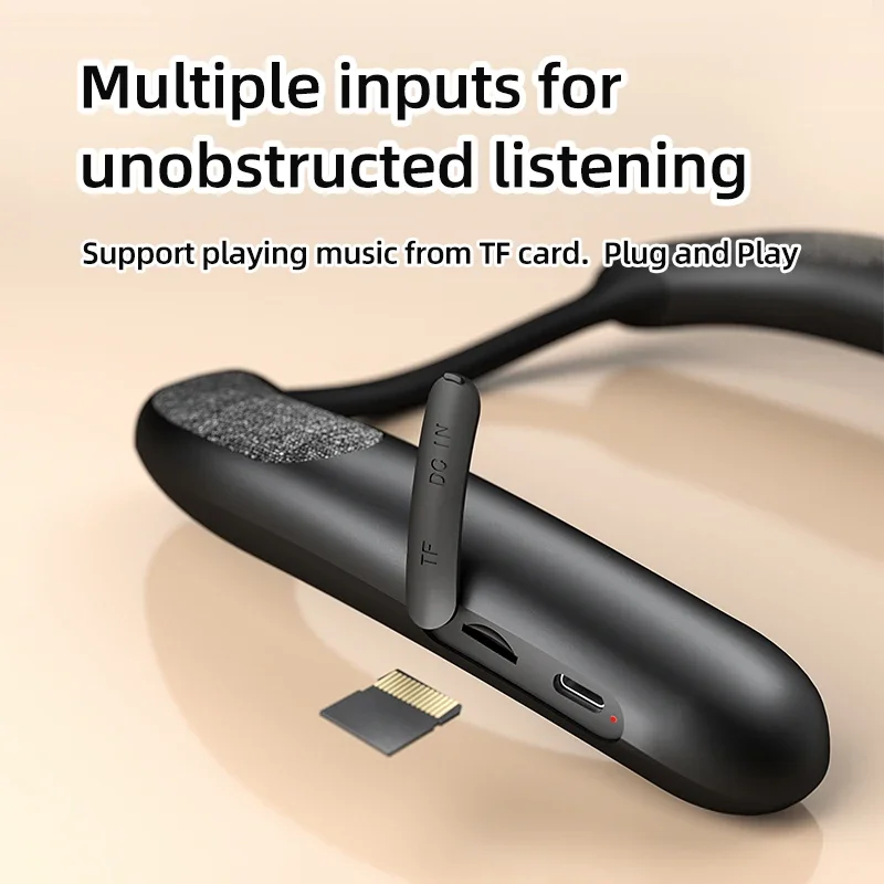Neckband Speaker Rockmia EBS-910 Wearable Wireless Bluetooth 5.3 AAC Code True Wireless Stereo Music Box TF Card Slot Type C Bluetooth Speaker Portable Speaker Mini Bluetooth Speaker Audio Speaker Mini Sound Box Hifi Speaker