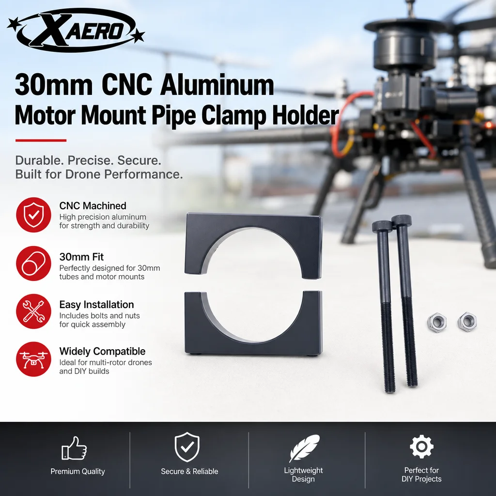 XAERO DIY 30mm CNC Aluminium Motorhalterung Rohrklemme für Drohnen-Rohrfixierung