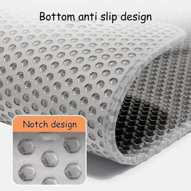Washable extra-large EVA double-layer filtering anti-tracking cat litter box splash-proof mat for controlling litter carry-out 3