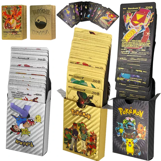 Compra online de Cartas pokémon douradas e pretas, letras