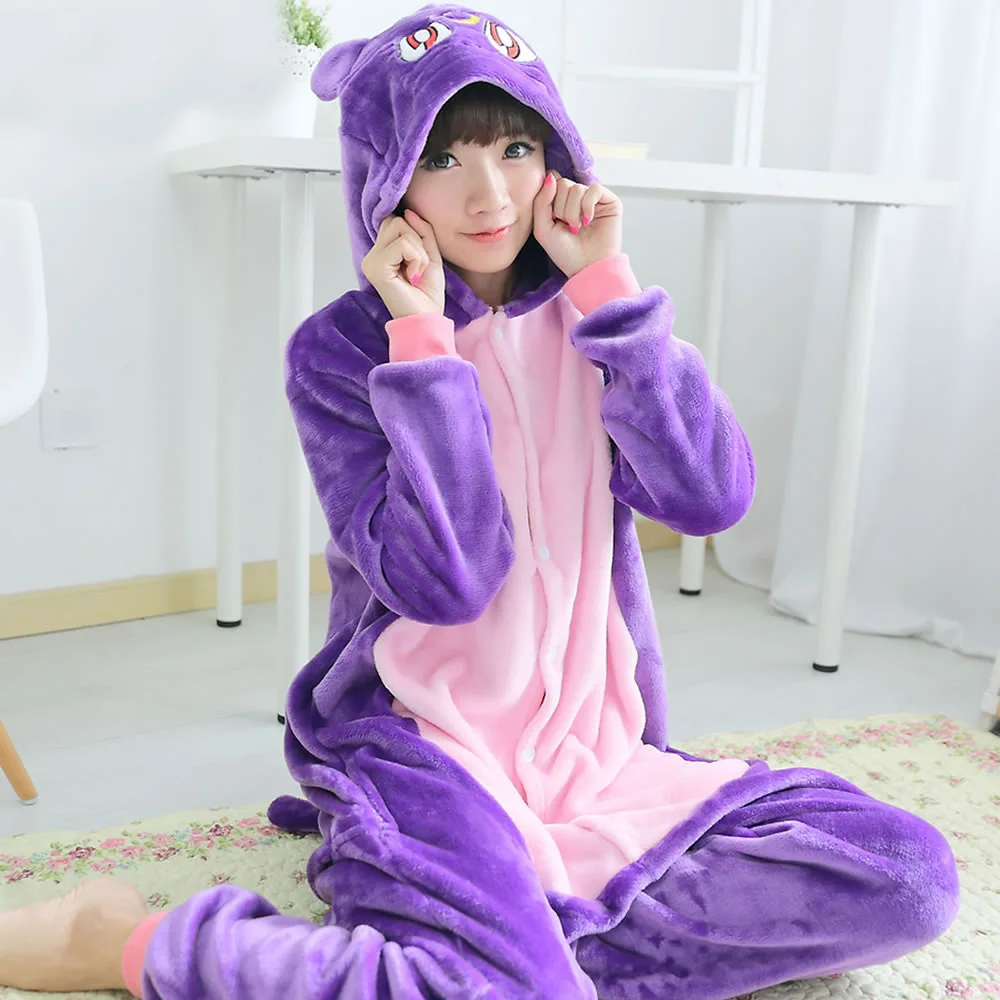 Unisex Animal Cosplay Pijamas, pijama feminino para adultos, gato