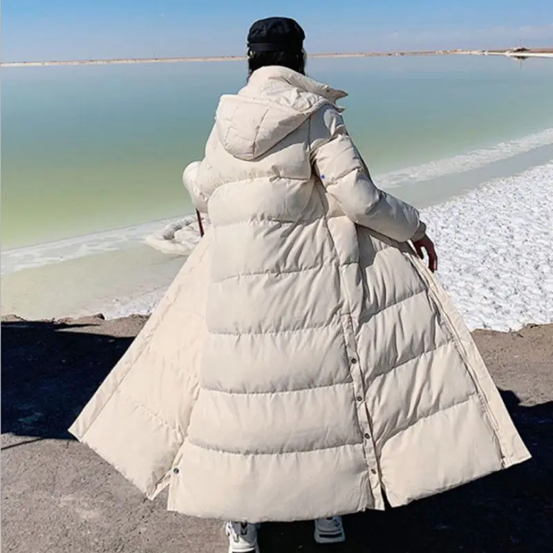 

2023 New Woman Jacket Winter Down Parkas Coats Long Keep Warm Quilted Cotton for Women Hooded Padded Outwear T172