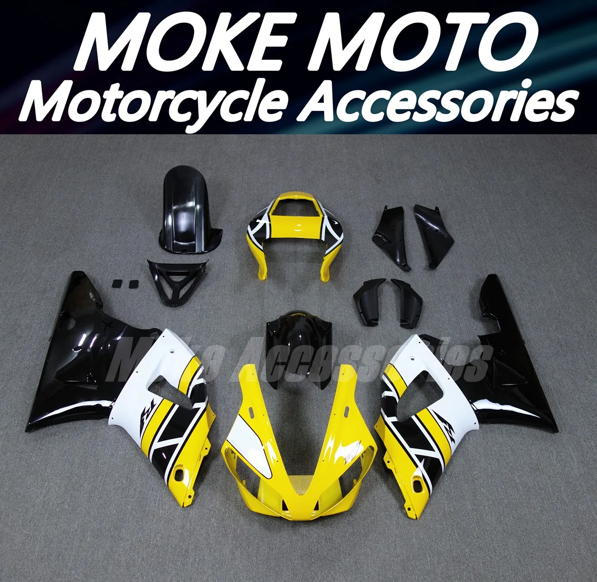 

Комплект обтекателей для мотоцикла, подходит для Yzf R1 2000-2001, кузов из АБС-пластика, высокое качество, новинка, желтый, белый