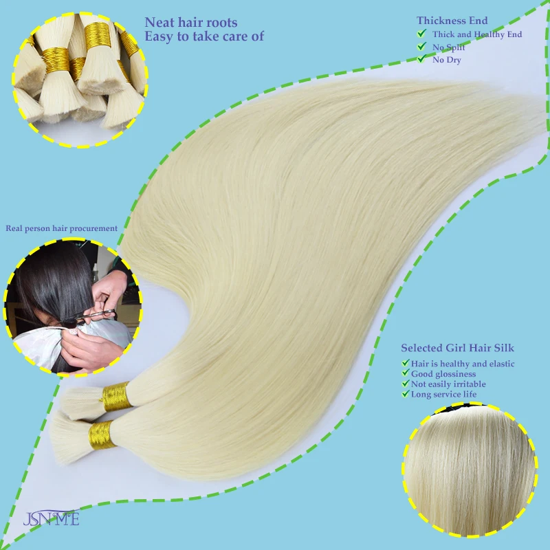 JSNME hromadné člověk vlasy prodlužování přímo 100% reálný remy člověk vlasy blondýnka černá hnědá  613 barva pro aula vysoký kvalita
