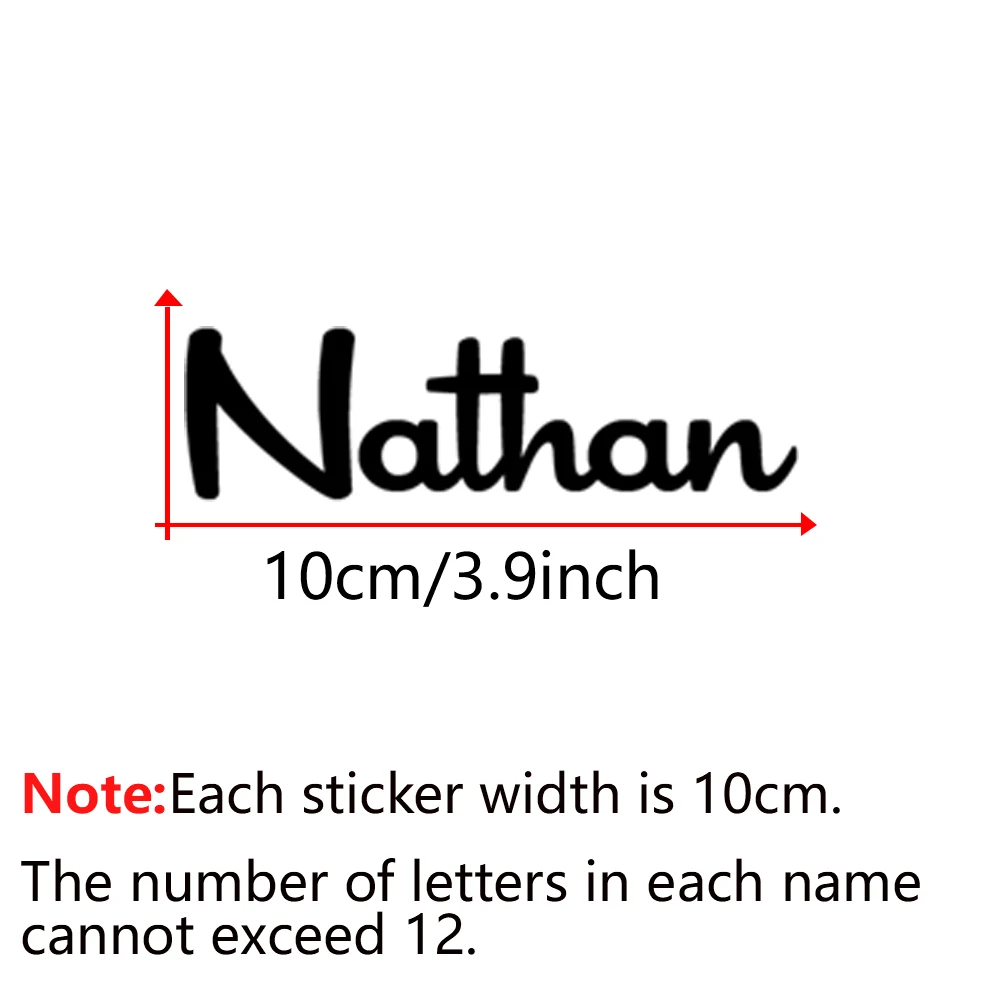 Personalized Name Vinyl Sticker Set - Custom Text Decals