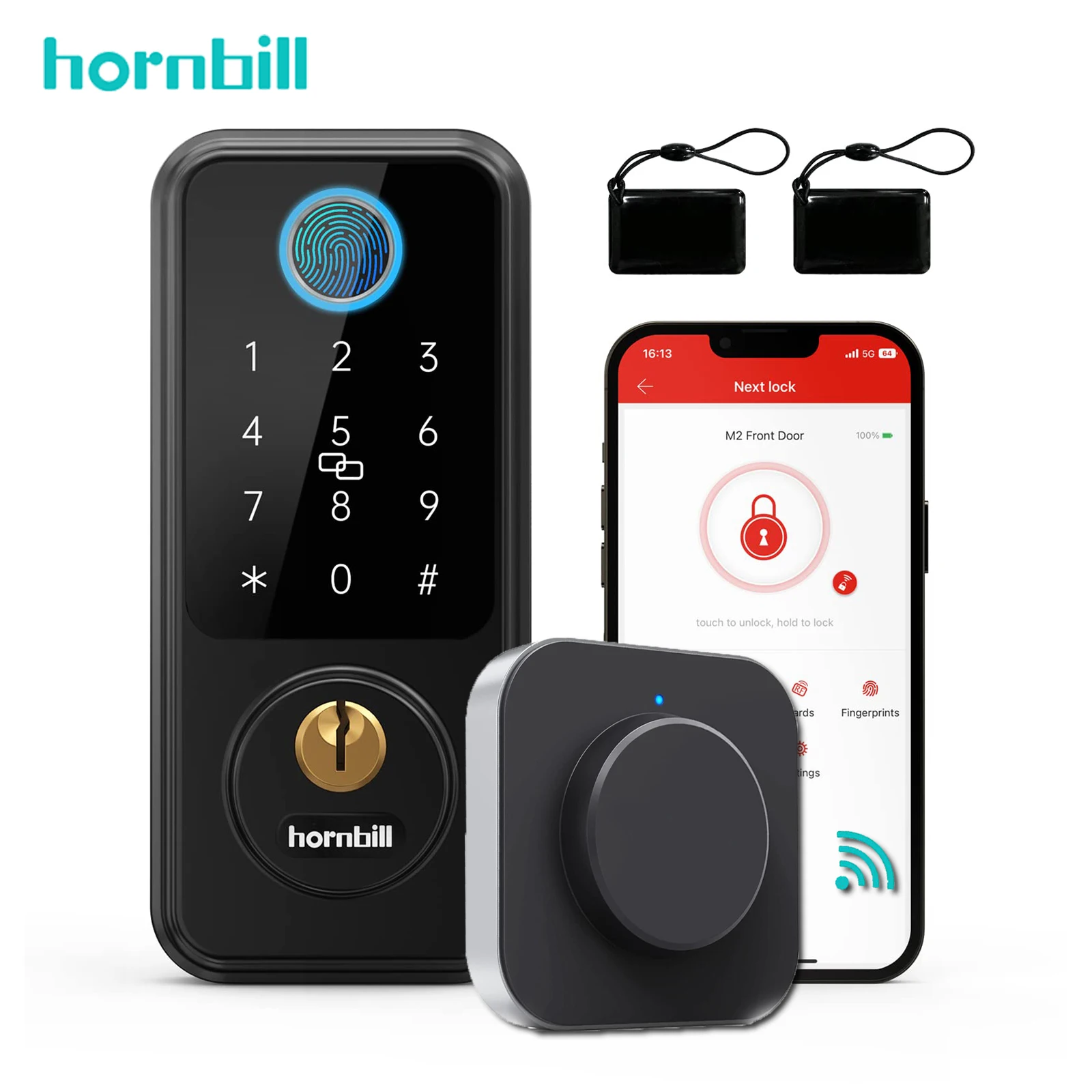 Hornbill Fingerprint Smart Door Lock G2 Wifi Gateway Keyless Entry