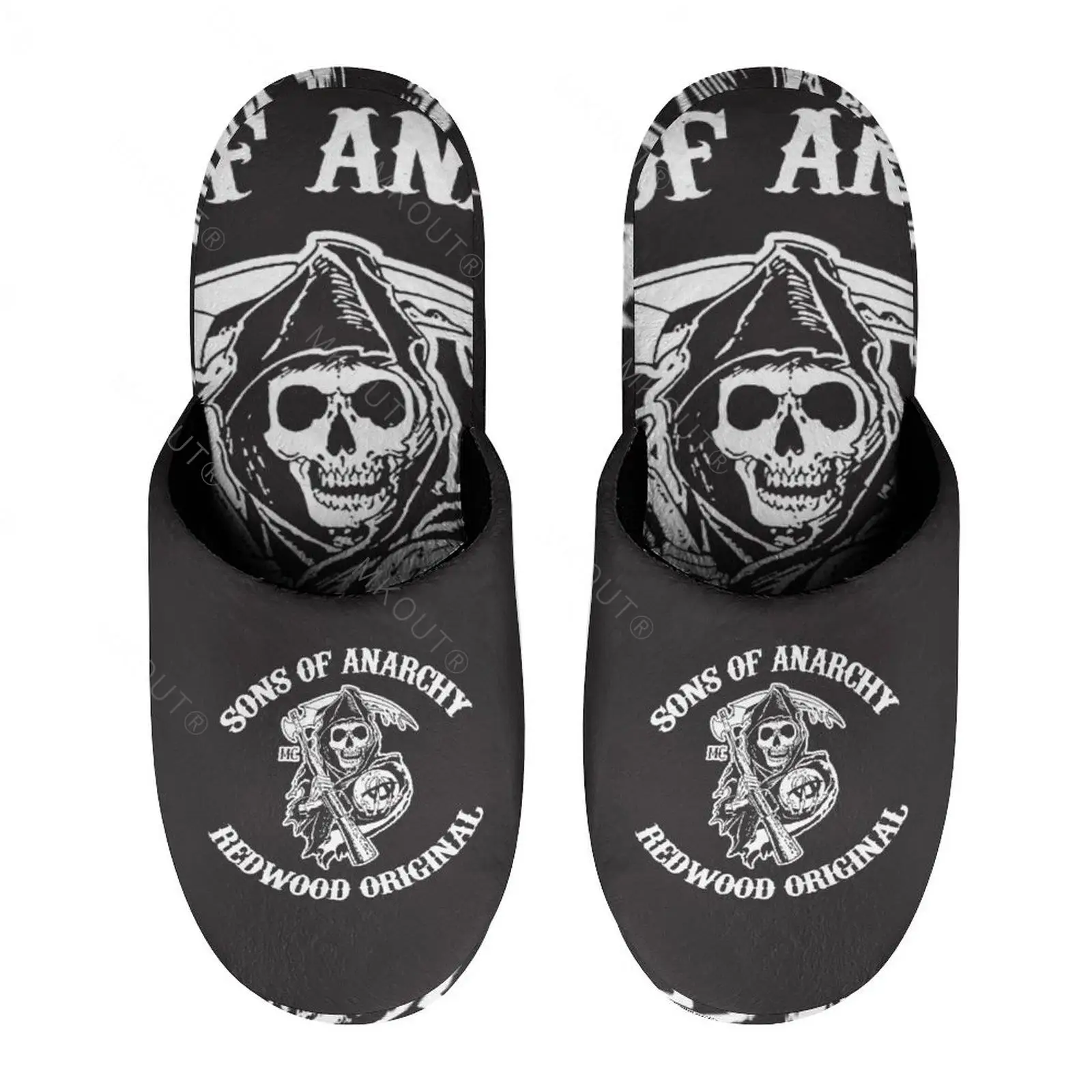 

Sons of Anarchy (2) Warm Cotton Slippers For Men Women Thick Soft Soled Non-Slip Fluffy Shoes Indoor House Slippers Rubber
