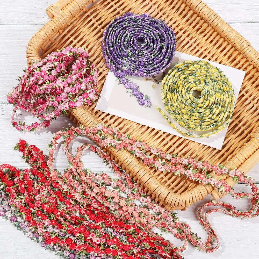2Yard Flower Lace Trim Embroidered Ribbons Fabric Trim Wedding Dress Sewing Handmade Decor DIY Craft Water soluble Polyester