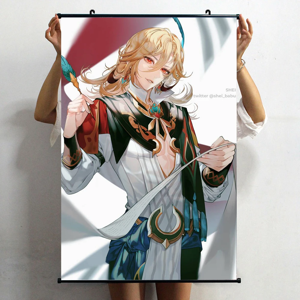 

Новый аниме Genshin Impact Kaveh Cosplay HD настенный свиток рулонная картина постер подвесная картина постер домашний декор художественный подарок