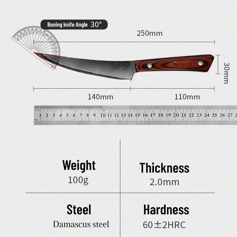 5.5 Damascus Steel Boning Knife Meat Cleaver 6