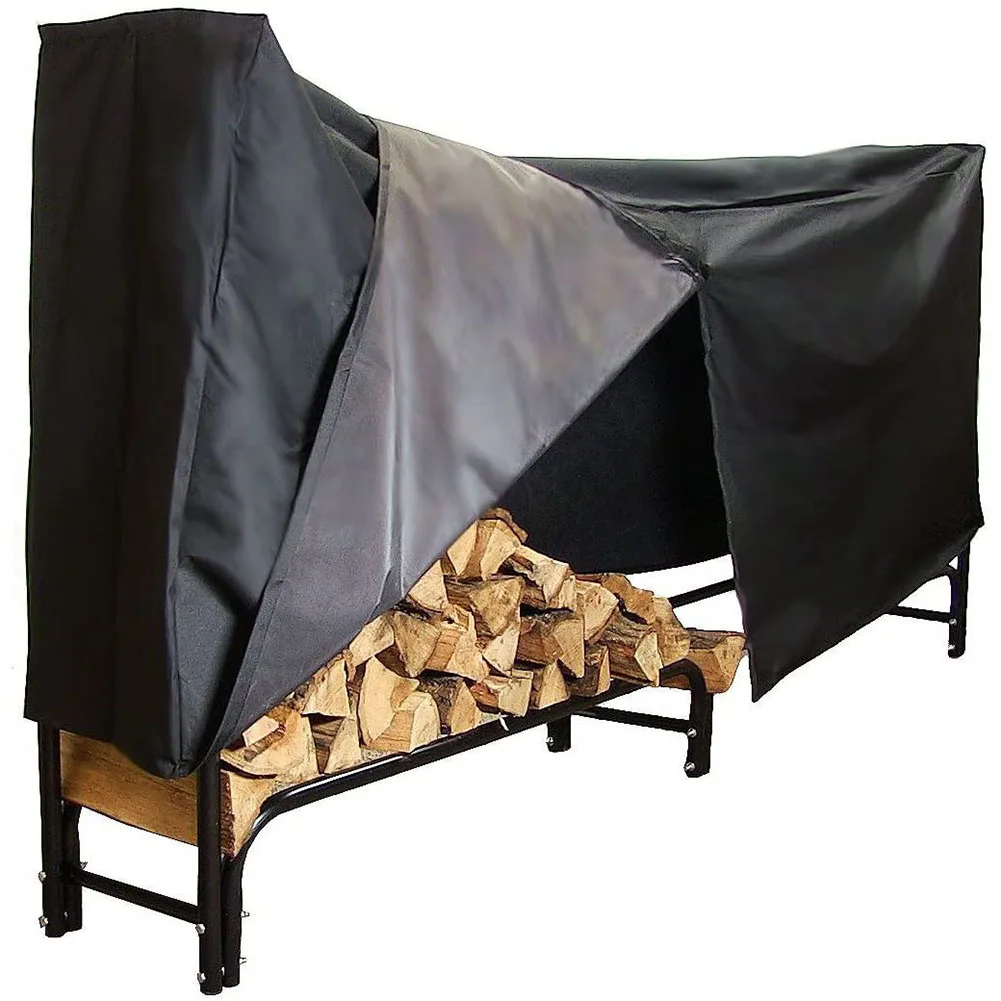 

8-Feet Firewood Cover Firewood Rack Heavy Duty Lumber Log Rack Outdoor Oxford Cloth Storage Holder Cover Durable