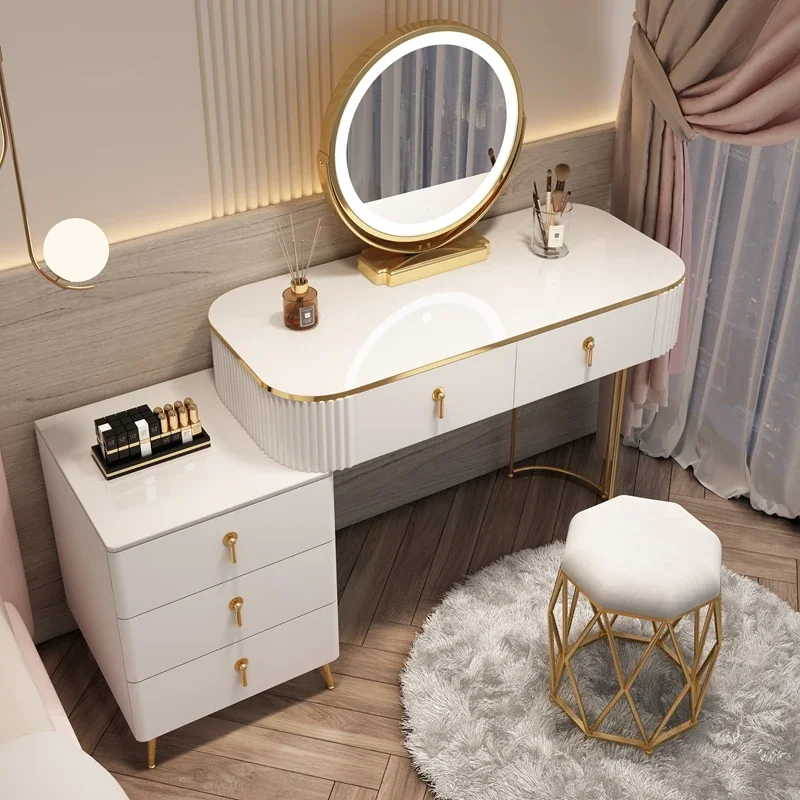 

Organizer Ornaments Dressing Table Gold Legs Luxury Solid Wooden Dresser Jewelry Cabinet Penteadeira Furniture Comfortable