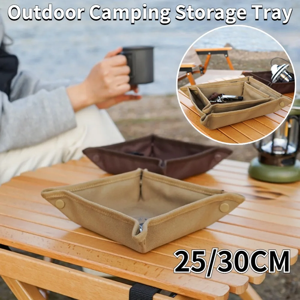 

Camping Canvas Storage Box Desktop Jewelry, Sundries, Cosmetics, Lipstick Folding Tray Key Hall Storage Board Cosmetics Wallet