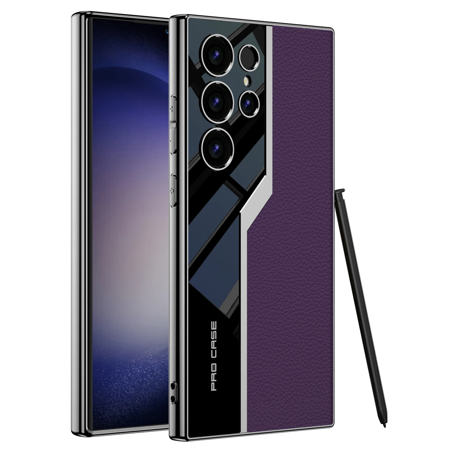 Ultra-Thin Supercar-Inspired Leather Phone Case with Plating Finish