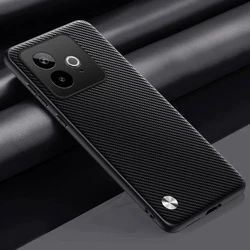 Sleek Matte Silicone Leather Phone Case - Soft Bumper Cover - Realme GT7 Pro (Matte black)