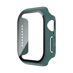 Premium Tempered Glass Protective Case for Apple Watch - Enhanced Screen Protection & Durable PC Cover (Official Green)
