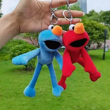 

21cm Cute Cartoon SSesame Street Doll Long-legged Frog Daisy Keychain Avocado Flamingo Lamb Dinosaur Duck Backpack Plush Pendant