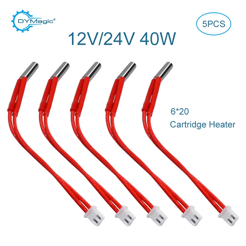 Cartucho 12v do Calefator 40w 6x20 mm com 2pin o Terminal Xh2.54 100k Ntc 3950 Termistor Ph2.0 para a Impressora 3d Faça Você Mesmo Grupos - Imagem 2