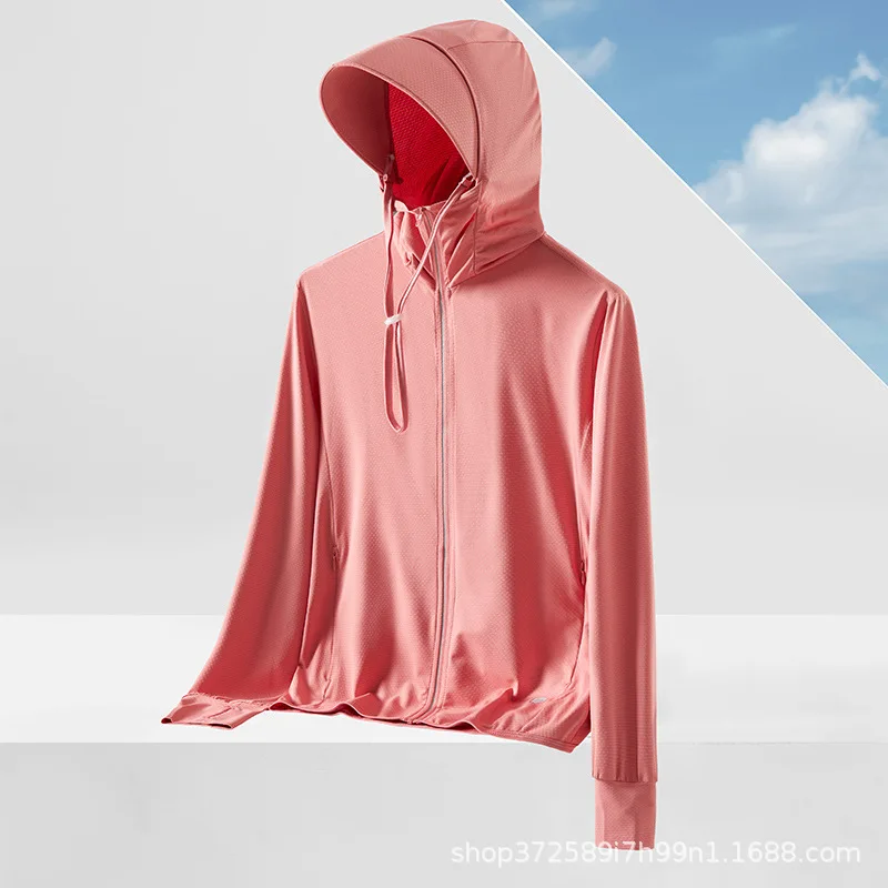 thumbnail image 1 of Ropa de protección solar de verano de seda de hielo para mujer, protección UV, fina, transpirable, ala grande, ropa de protección solar desmontable para hombres YC242, 1 of 5