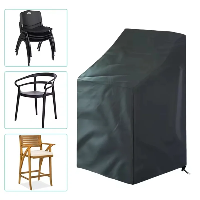 Premium Outdoor Stacking Chair Cover - Durable Dustproof Garden Furniture Protector with Storage Bag