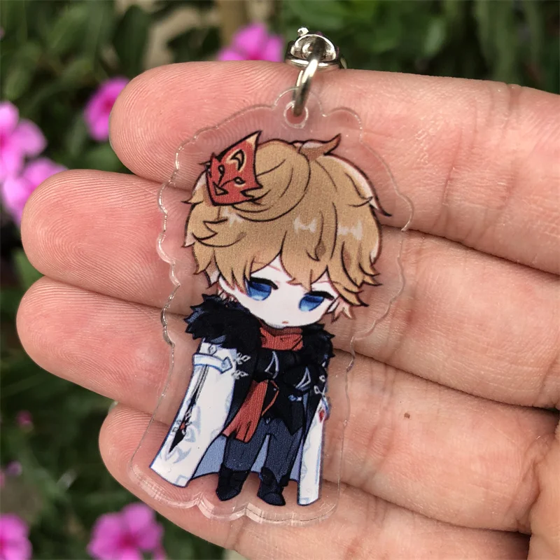 Genshin Impact Fatui Regrator Pantalone Knave Keychain Accessories Key Chain Backpack Pendant Prop Christmas Gift