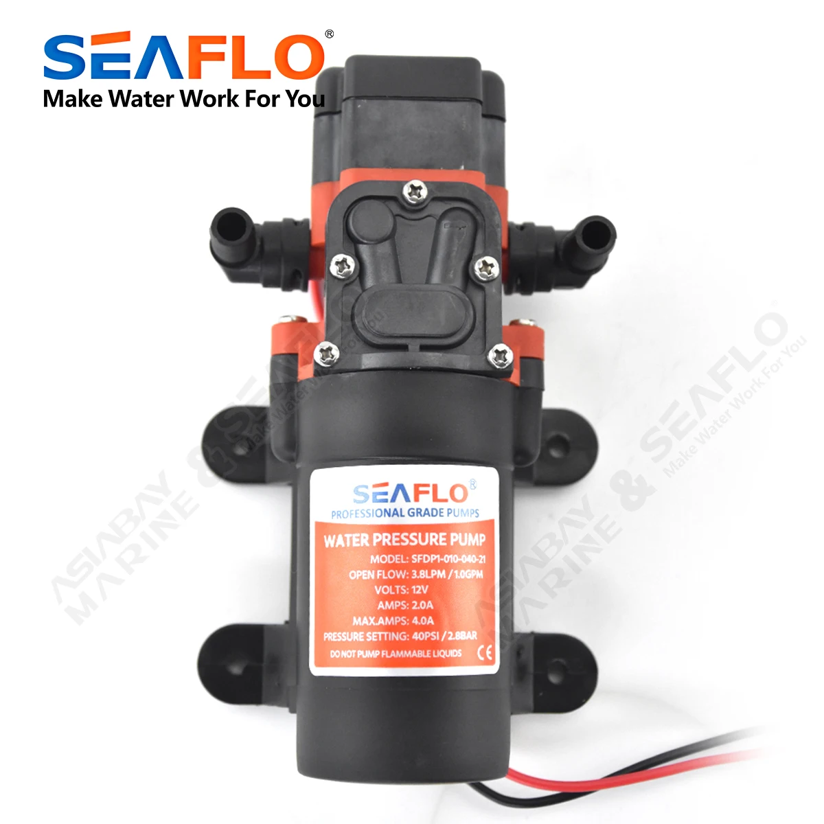SEAFLO 21 Series Diaphragm Pump 12V DC 3.8LPM / 1.0GPM for Caravan and Marine Use marine water pump