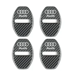 Premium Car Logo Door Lock Protective Cover Sticker Set (4pcs) (Carbon fiber)