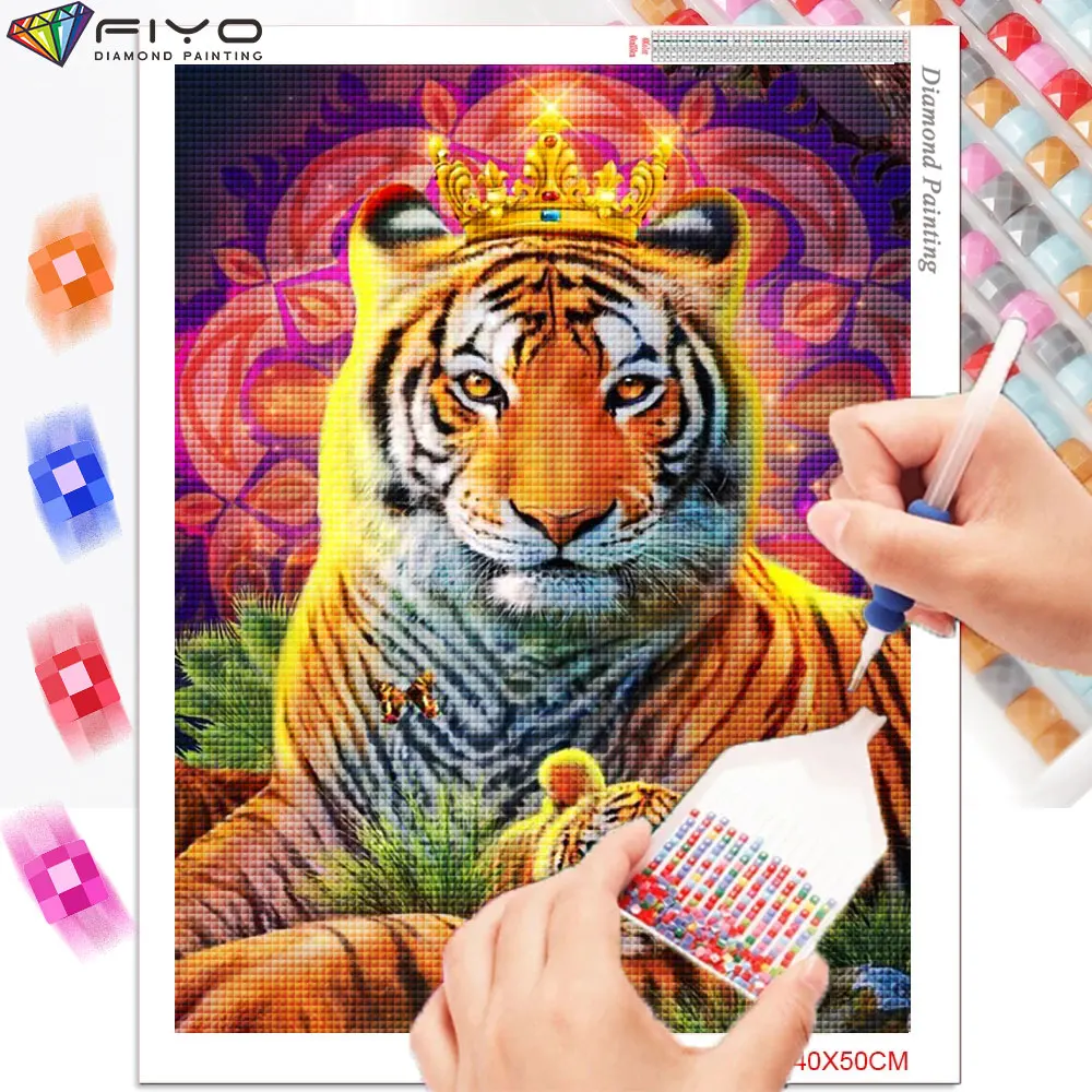 Animal Watercolor Jungle Tiger Dog Diamond Painting Kits Cartoon Cite Deer  Diy Handmade Full Diamond MosaicNursery Wall Decor - AliExpress