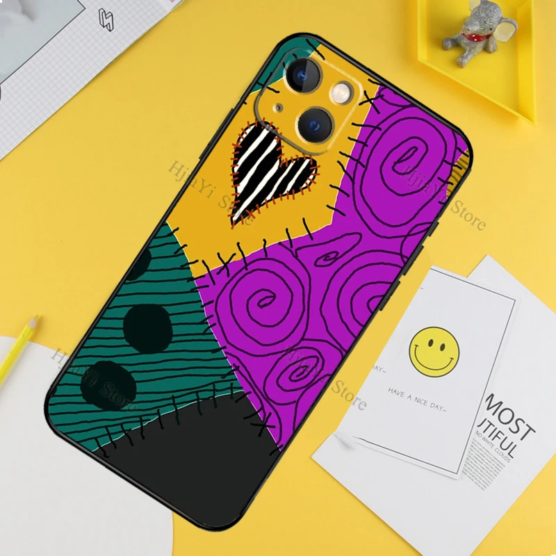 Gothic Romance Halloween Phone Case featuring Jack and Sally Design