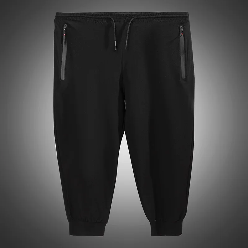 Men's Large pants 200KG plus size 14XL 15XL loose stretch Plus size 66 60 62 Summer casual Ice silk pants Black Home leisure 5