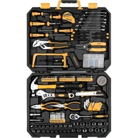 198 Piece Home Repair Tool Kit, Wrench Plastic Toolbox with General Household Hand ToolsSet tools chest  tool box organizer 1
