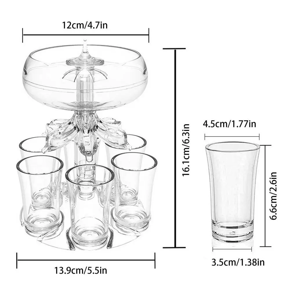 Description Picture 6 of item6 Shot Glass Dispenser Wine Whisky Beer Wine Liquor Dispenser Party Games Drinking Tools Glass Dispenser Bar Accessories