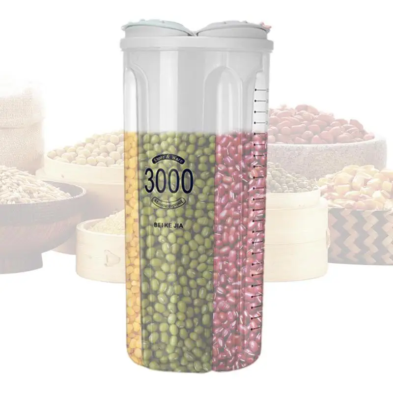 Transparent Rice Box Rice-Storage-Box-Transparent-Rice-Dispenser-Separated-Space-Clear-Grain ...