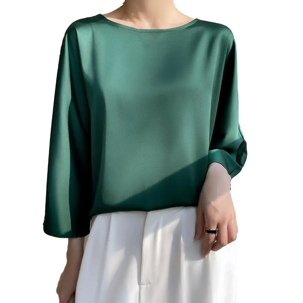 Блузка с рукавом три четверти, стильная женская блузка с расклешенным рукавом на весну и лето, свободная подходящая модель, шикарная женская уличная одежда