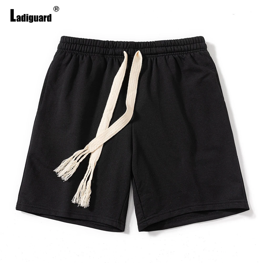 Ladiguard Plus size Men Patchwork Shorts 2022 Summer New Sexy Drawstring Shorts Male Casual Stand Pocket Beach Half Pants Homme best men's casual shorts