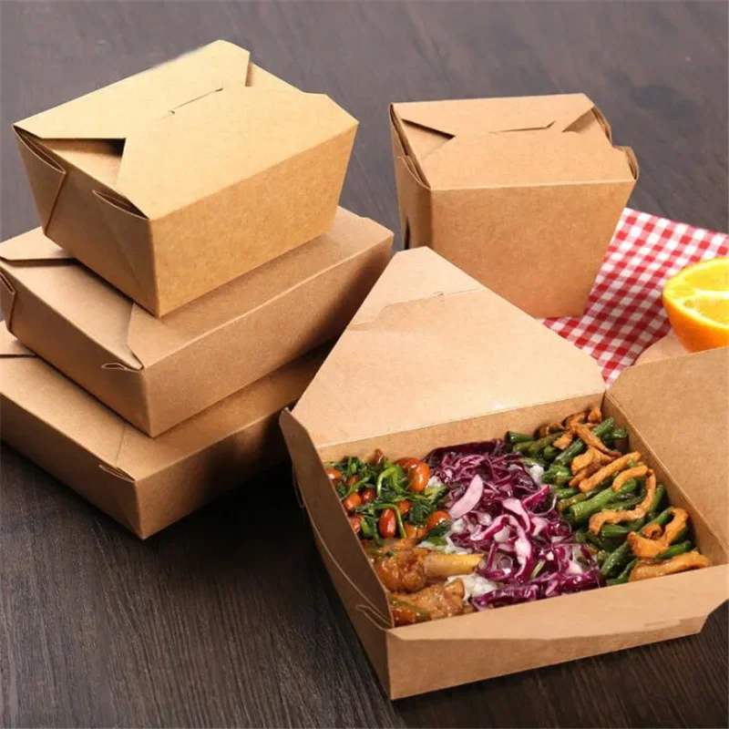 100pcs-lot-kraft-square-paper-box-disposable-lunch-box-food-package-takeaway-kraft-paper-box-party-wedding-tableware-oil-proof