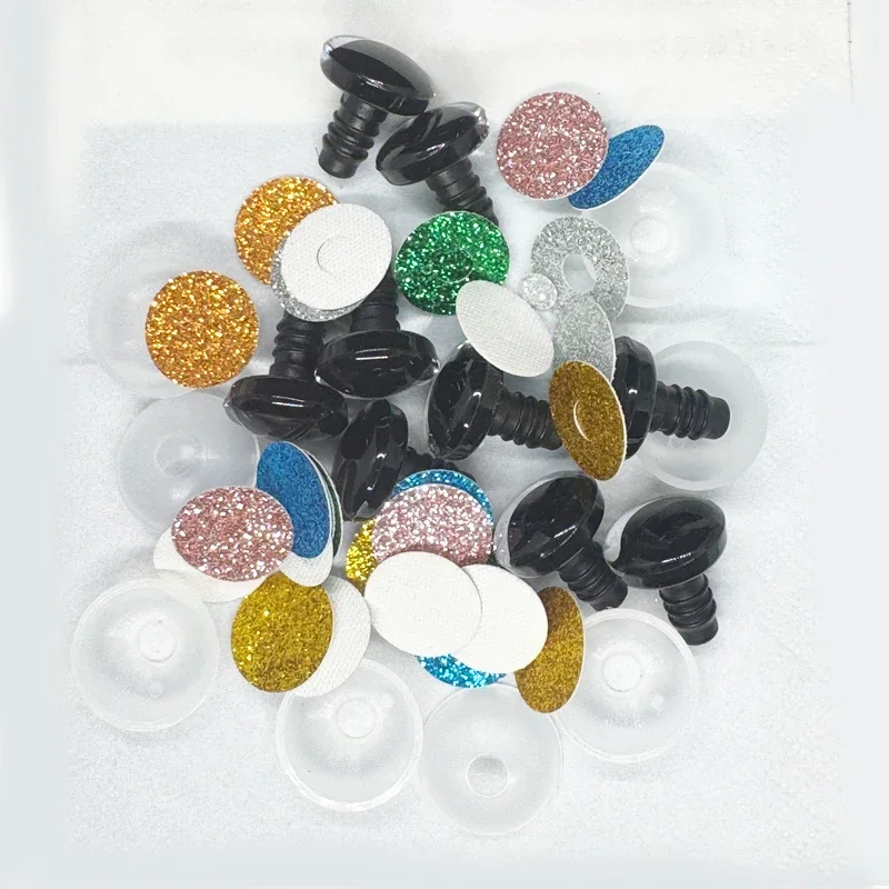 10 Pcs Pink 3D Plastic polarized light cross Eyes Plush Eye Accessories Crochet Toys Bulk Mixed Sizes Making Doll Eyes DIY Toy 2