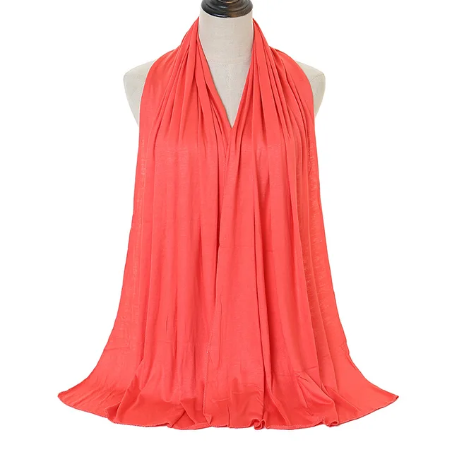 Écharpe Hijab en Jersey de coton Modal de qualité supérieure, châle musulman Long, Turban doux uni, bandeau pour femmes, bandeau africain 170x60cm