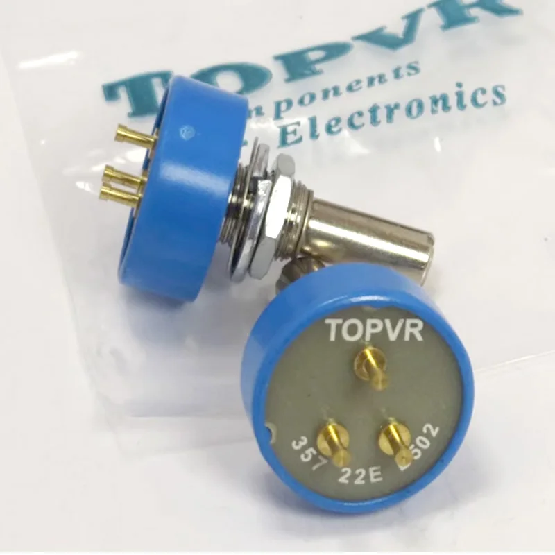 1pcs 360 Degree Rotation TOPVR Conductive Plastic Potentiometer 357 22E B102 B202 B502 B103 360 Degree Rotation